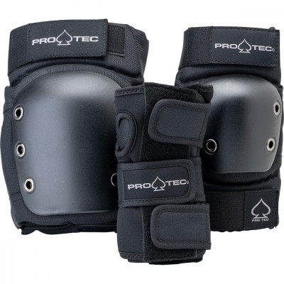 PRT-PCO-2040 Pro-Tec Pads Street gear Junior 3 Pack Open Black YS YOUTH