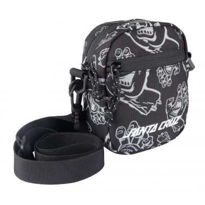 SCA-BAG-0148 Santa Cruz Bag Metro Shoulder Bag Black Hands All Over