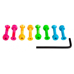 SUS-BLT-0061 Sushi Bolts Coloured Allen Bolts (Pk 8) Pink/Green/Orange/Blue 1in