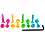 SUS-BLT-0061 Sushi Bolts Coloured Allen Bolts (Pk 8) Pink/Green/Orange/Blue 1in