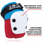 187-PCO-0025 187 Killer Pads Combo Pack Knee & Elbow Red/White/Blue L/XL ADULT
